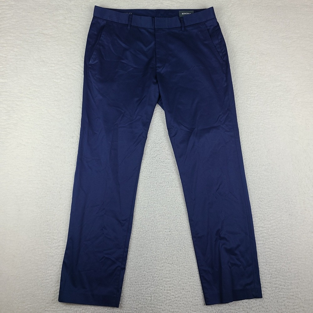 BONOBOS Pants Mens 33x30 Blue Monday Slim Straight Leg Chino Khakis